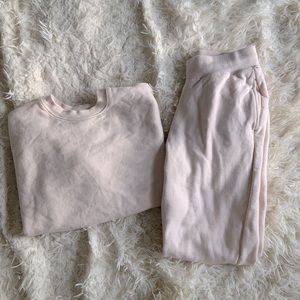 Girlfriend Collective Ecru Sweater and Joggers
